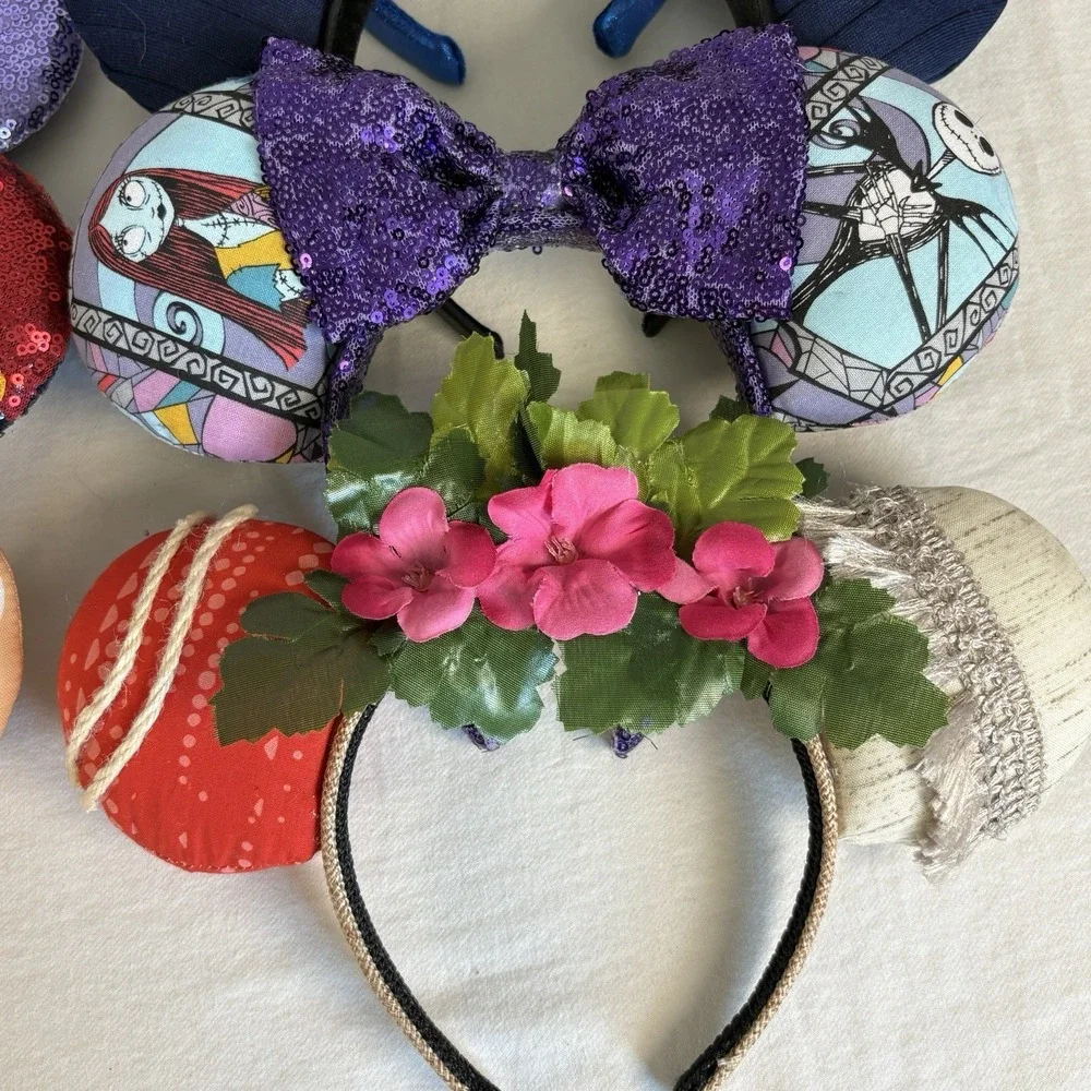 Lot of 8 Disney Mouse Ears Misc Themed Official and Handmade Vacation Headwear